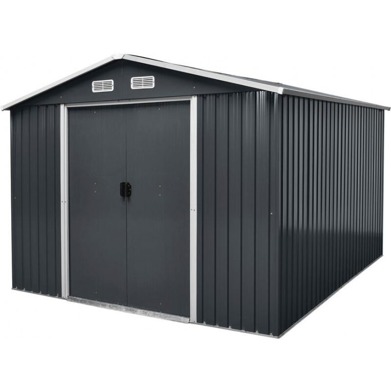Casuta/magazie/sopron de gradina pentru depozitare unelte, metal, antracit, 301x303x214 cm, Strend Pro