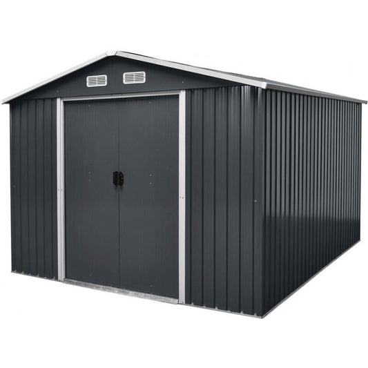 Casuta/magazie/sopron de gradina pentru depozitare unelte, metal, antracit, 301x303x214 cm, Strend Pro