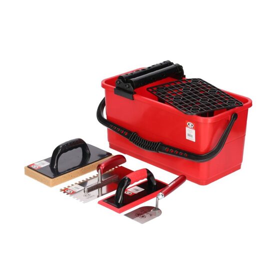 Set aplicare si spalare chit de rosturi cu galeata, gletiera zimti, mistrie, 2 driste, Olejnik