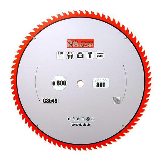 Disc circular vidia pentru lemn, 80 dinti, 600x30 mm, Richmann Exclusive