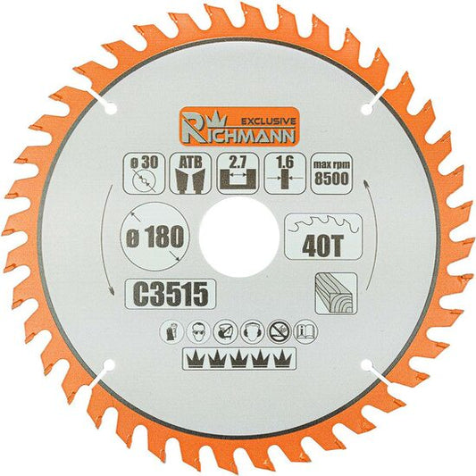 Disc circular vidia pentru lemn, 40 dinti, 180x30 mm, Richmann Exclusive