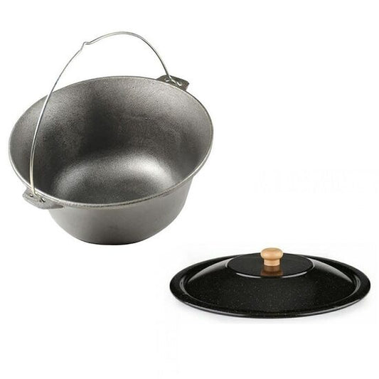 Set ceaun fonta cu capac emailat, 14.5 L, Premium