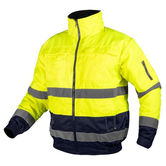 Geaca de lucru, vesta, 3 in 1, reflectorizanta, poliester, galben, model Hi-Vis, marimea XL/54