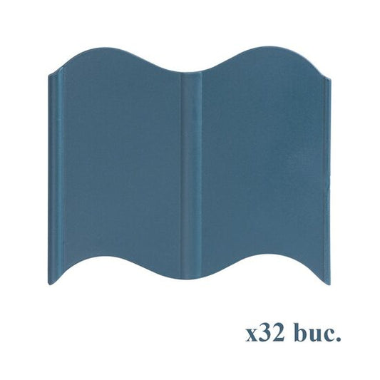 Bordura gazon din plastic, verde albastriu, set 32 buc, 5.1 m x 120 mm, Strend Pro