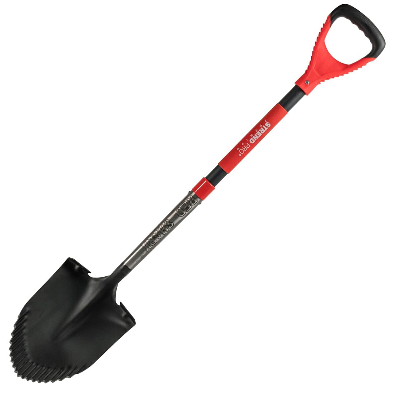 Harlet, cazma, ascutit, cu margini zimtate, coada fibra de sticla, 22x30x115 cm, Strend Pro Premium RedShark