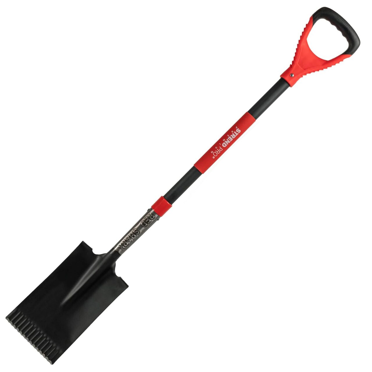 Harlet, cazma, drept, cu capat zimtat, coada fibra de sticla, 17x30x115 cm, Strend Pro Premium RedShark