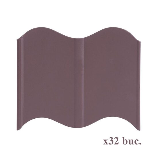 Bordura gazon din plastic, maro, set 32 buc, 5.1 m x 120 mm, Strend Pro