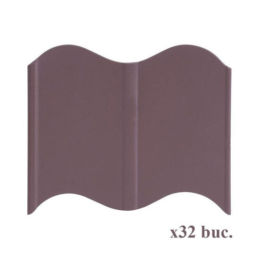 Bordura gazon din plastic, maro, set 32 buc, 5.1 m x 120 mm, Strend Pro
