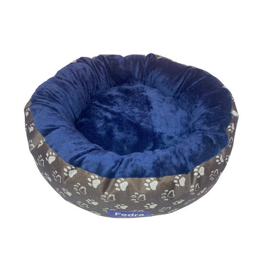Culcus pufos pentru caine/pisica, bleumarin, 50 cm