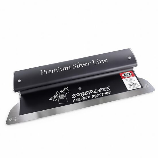 Gletiera profesionala, maner aluminiu, lama inox 0.4 mm, Premium Silver, Medium Flex, 40 cm, Ergoplane, Olejnik