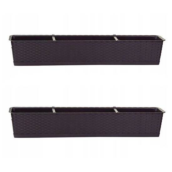 Set 2 jardiniere decorative, Ratolla Case P, maro, 68.5x17.3x15 cm
