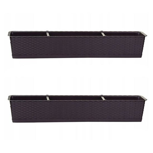 Set 2 jardiniere decorative, Ratolla Case P, maro, 68.5x17.3x15 cm