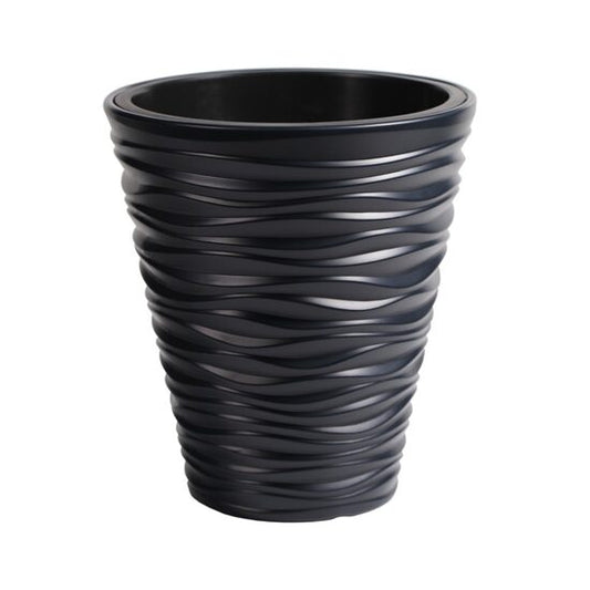 Ghiveci decorativ de flori, rotund, antracit, 11/21 L, 34.5x38.5 cm, Sand