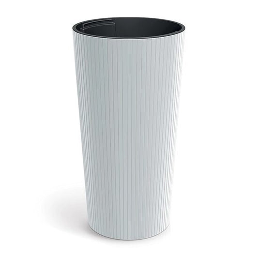 Ghiveci decorativ de flori, rotund, inalt, alb, 20x38.5 cm, Lamia Slim