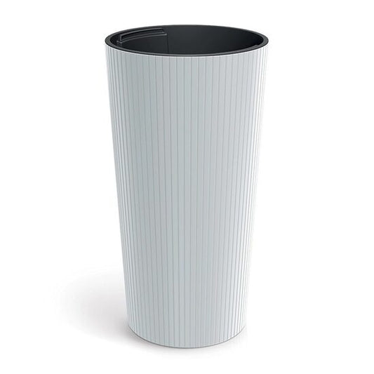 Ghiveci decorativ de flori, rotund, inalt, alb, 30x57.5 cm, Lamia Slim