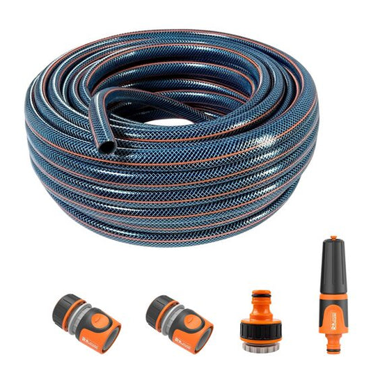 Furtun de gradina, 4 straturi, 1/2", 50 m, cuple, adaptor, duza stropit, Richmann