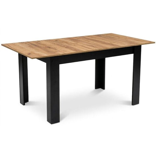 Masa pentru sufragerie/living, Artool, cu blat extensibil, pal, negru si craft, 120-160x80x75 cm