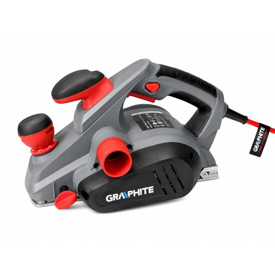 Rindea electrica, compacta, pentru rindeluit usi, parchet si lemn, 850 W, 82 mm / 3 mm, 16500 rpm, Graphite
