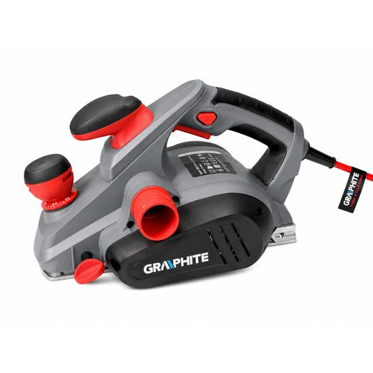 Rindea electrica, compacta, pentru rindeluit usi, parchet si lemn, 850 W, 82 mm / 3 mm, 16500 rpm, Graphite