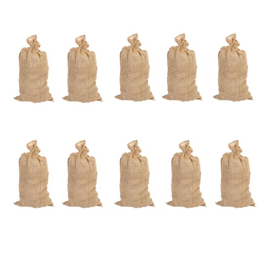 Set 10 saci iuta naturala cu snur, 100x110 cm, max 60 kg, depozitat si transportat cartofi, ceapa, legume si fructe din gradina, biodegradabil si ecologic