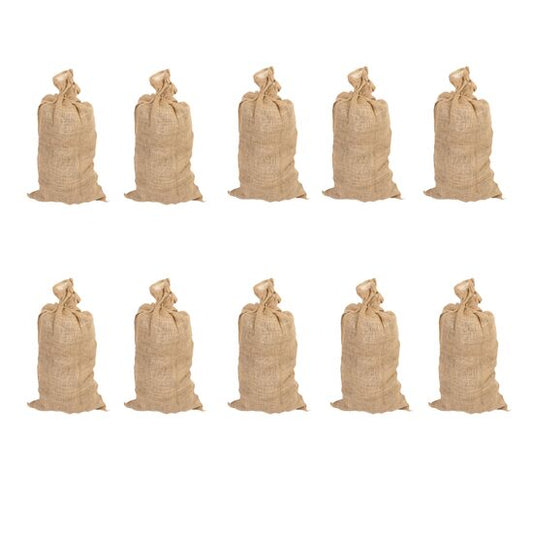 Set 10 saci iuta naturala cu snur, 110x60 cm, max 50 kg, depozitat si transportat cartofi, ceapa, legume si fructe din gradina, biodegradabil si ecologic
