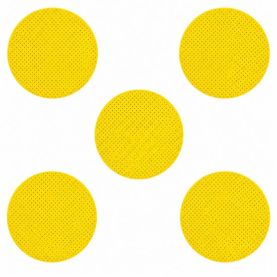 Disc abraziv perforat, suport hartie D-weight, pentru girafa, 225 mm, granulatie P150, prindere velcro, set 5 buc, fara praf, Yellow Pad