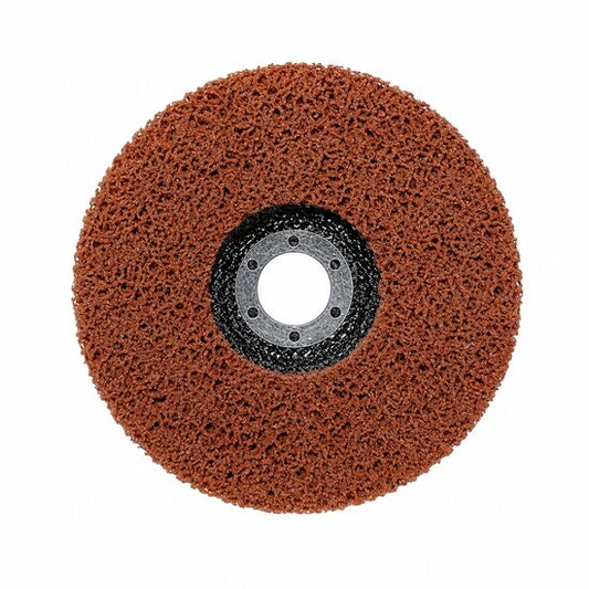Disc abraziv din fibra de nylon ceramic tip Clean & Strip, portocaliu, 125 mm, agresivitate ridicata tip Coarse, pentru decapare rugina si vopsea pe metal, otel si inox, GermaFlex