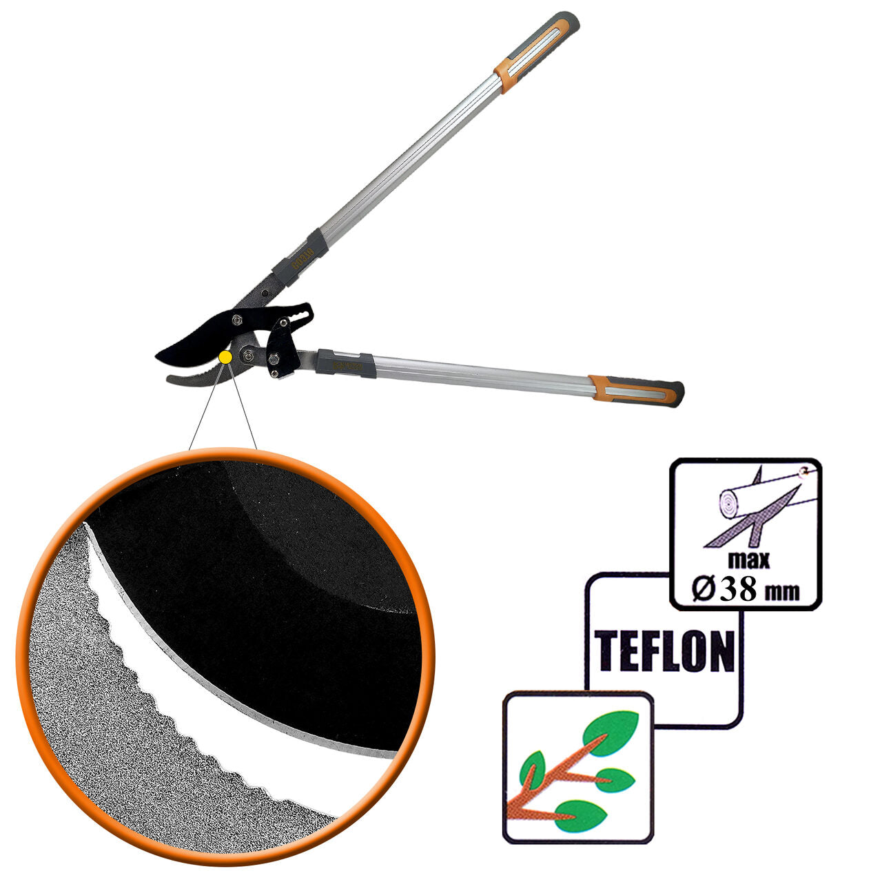 Foarfeca crengi maner aluminiu, otel japonez SK5, teflon, 76 cm, Richmann Exclusive