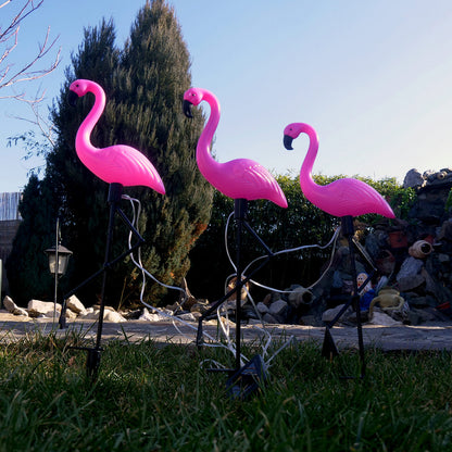 Lampa solara pentru gradina, 3 flamingo, 18x6x52 cm, Strend Pro