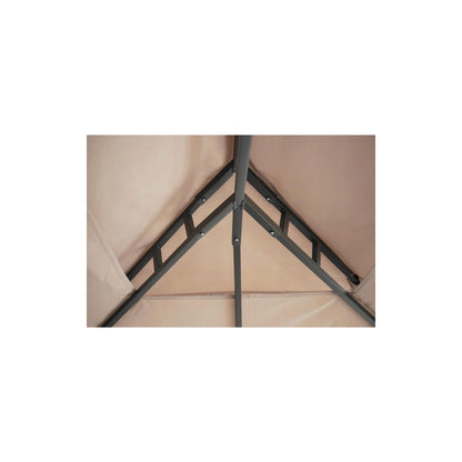 Pavilion pentru gradina/terasa, cadru metalic, cu perdele, gri, 3x4x2.65 m