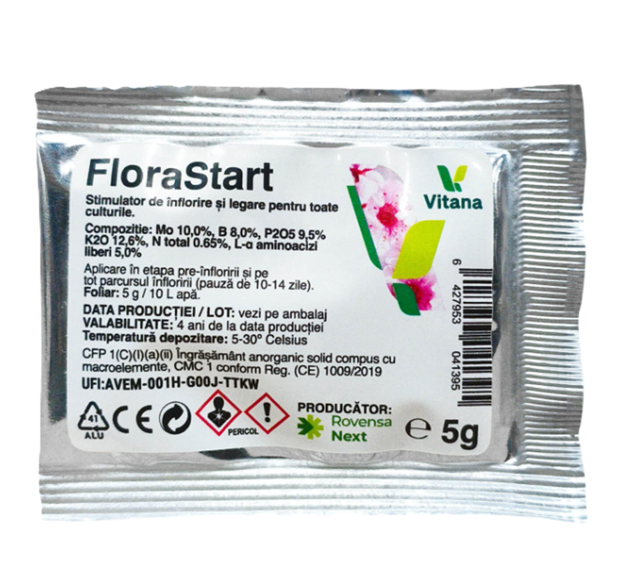 Florastart - Stimulator de Inflorire si Legare a Fructelor - Toate Culturile, Bor, Molibden