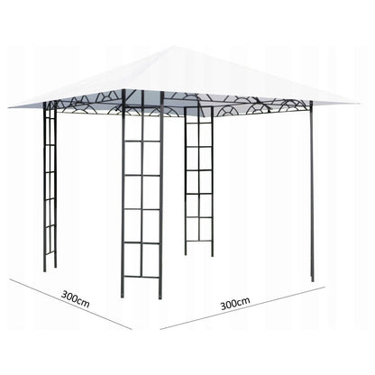 Pavilion pentru gradina/terasa, cadru metalic, alb, 3x3x2.65 m, Delia