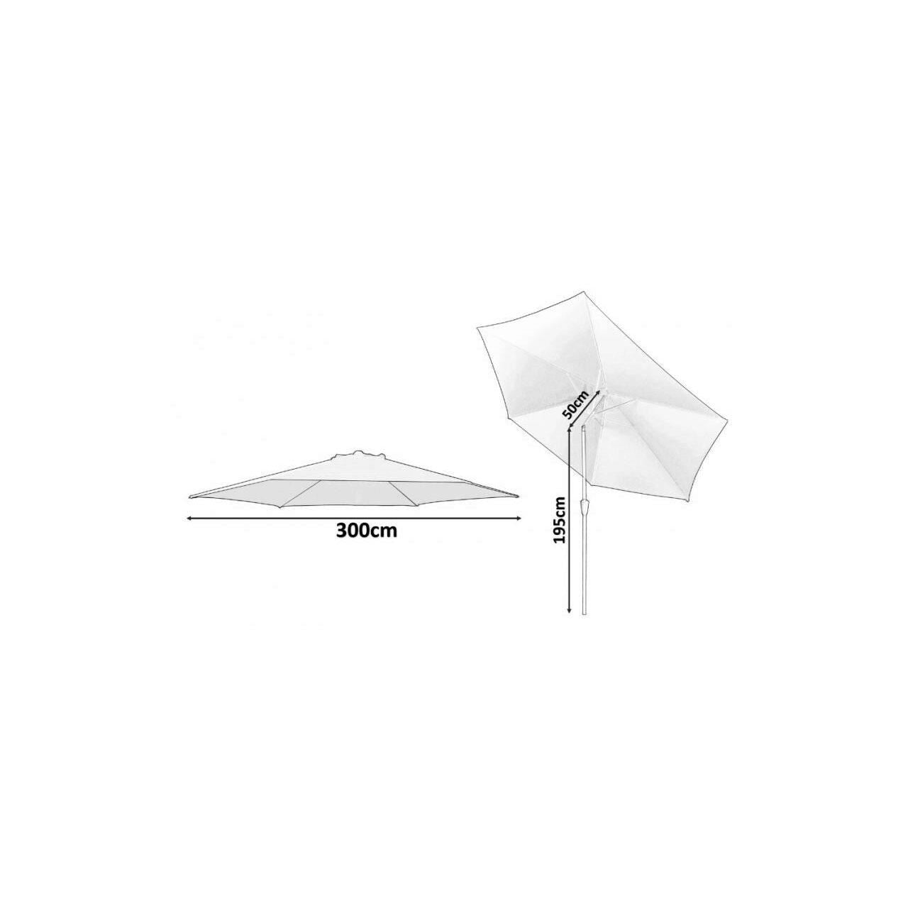 Umbrela gradina/terasa, cu inclinatie, gri, 300 cm
