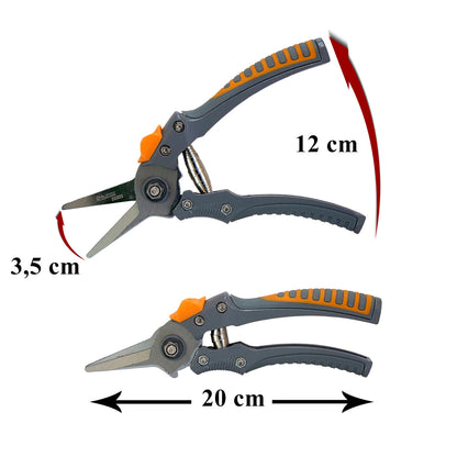 Foarfeca gradina, tip bypass, varf ascutit, teflon, otel japonez SK5, 21 cm, Richmann Exclusive