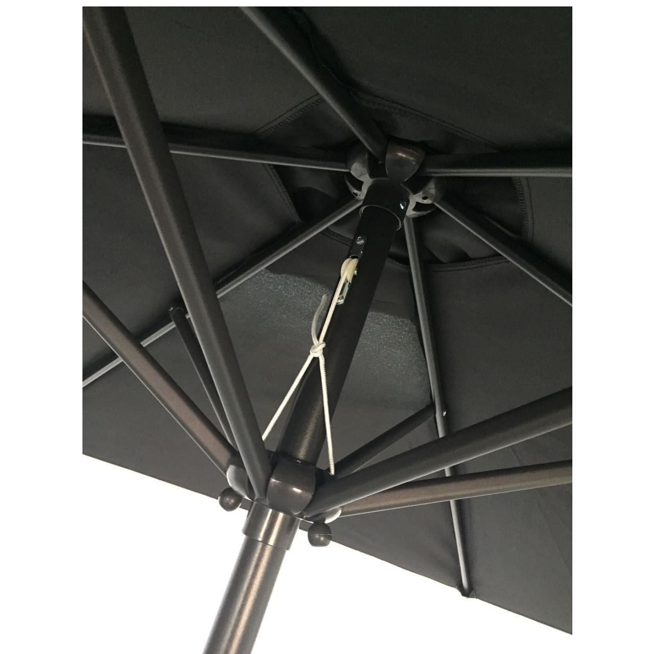 Umbrela plaja, cu manivela, gri antracit, 230 cm, Zoe