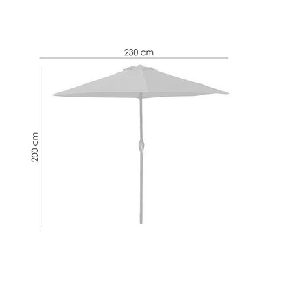 Umbrela plaja, cu manivela, gri antracit, 230 cm, Zoe