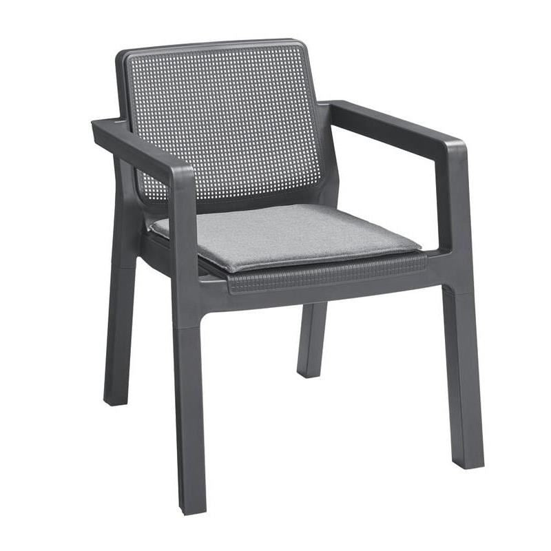 Set mobilier gradina/terasa, grafit, 1 masa, 1 banca, 2 scaune, Emily