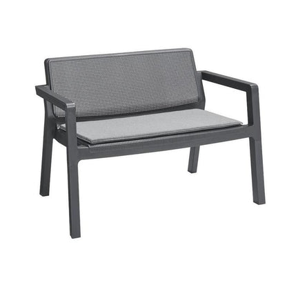 Set mobilier gradina/terasa, grafit, 1 masa, 1 banca, 2 scaune, Emily