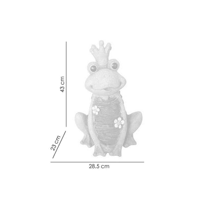 Decoratiune gradina, ceramica, broasca regina, 28.5x23x43 cm