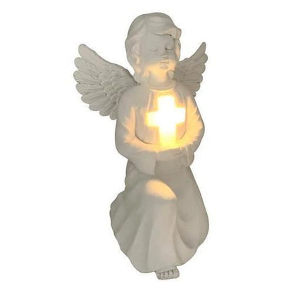 Lampa solara pentru gradina, model inger, 1 LED, baterii AA, 15x12x22 cm