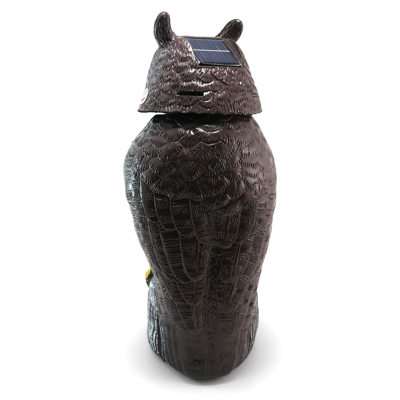 Decoratiune / sperietoare daunatori, solara, Bufnita cap rotativ si ochi luminosi, 43cm