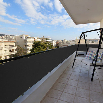 Paravan pentru balcon, terasa, gard, UV, 800 g/m2, maro, negru, 3x0.9 m
