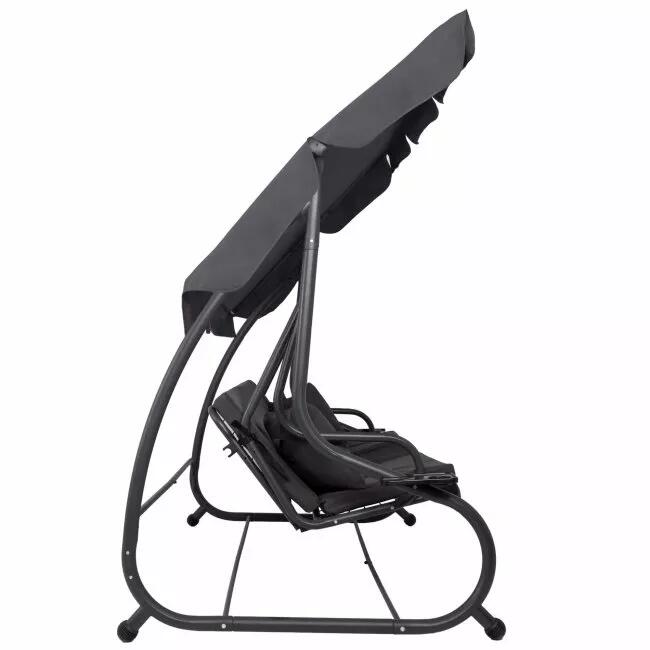 Balansoar gradina, Springos, 3 locuri, cu plasa insecte, gri, 215x125x165 cm, functie pat, max 280 kg