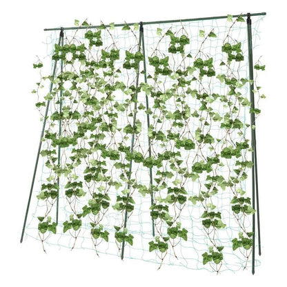 Ansamblu suport araci cu plasa pentru crestere castraveti, fasole, mazare, 180x180x1.1 cm