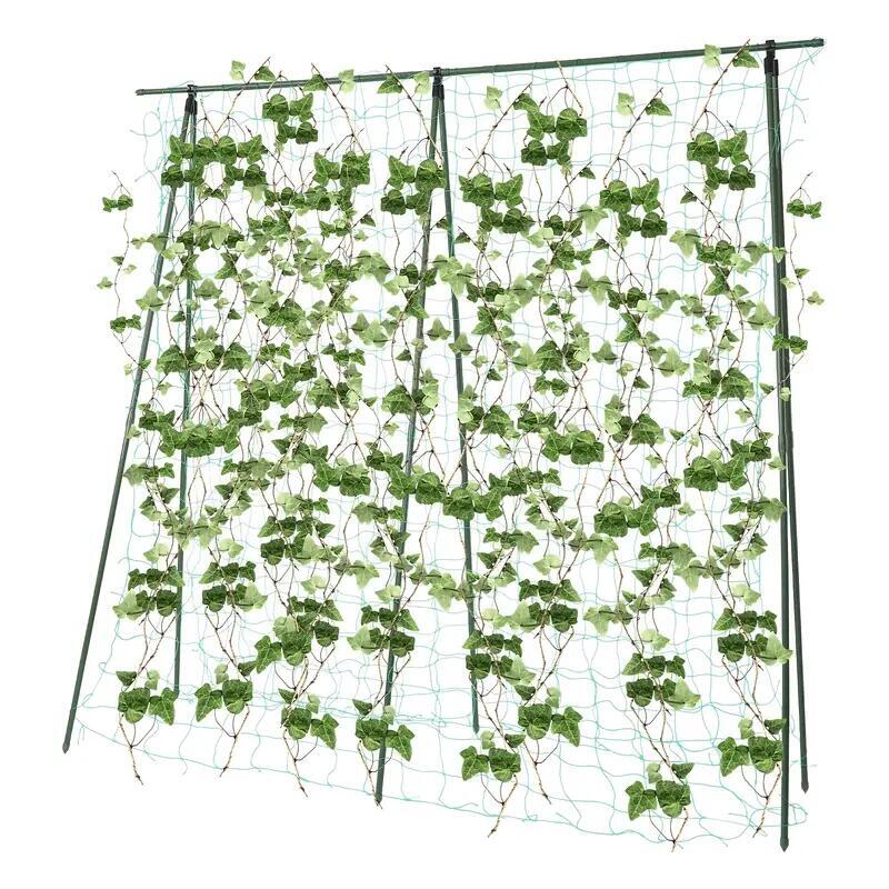 Ansamblu suport araci cu plasa pentru crestere castraveti, fasole, mazare, 180x180x1.6 cm