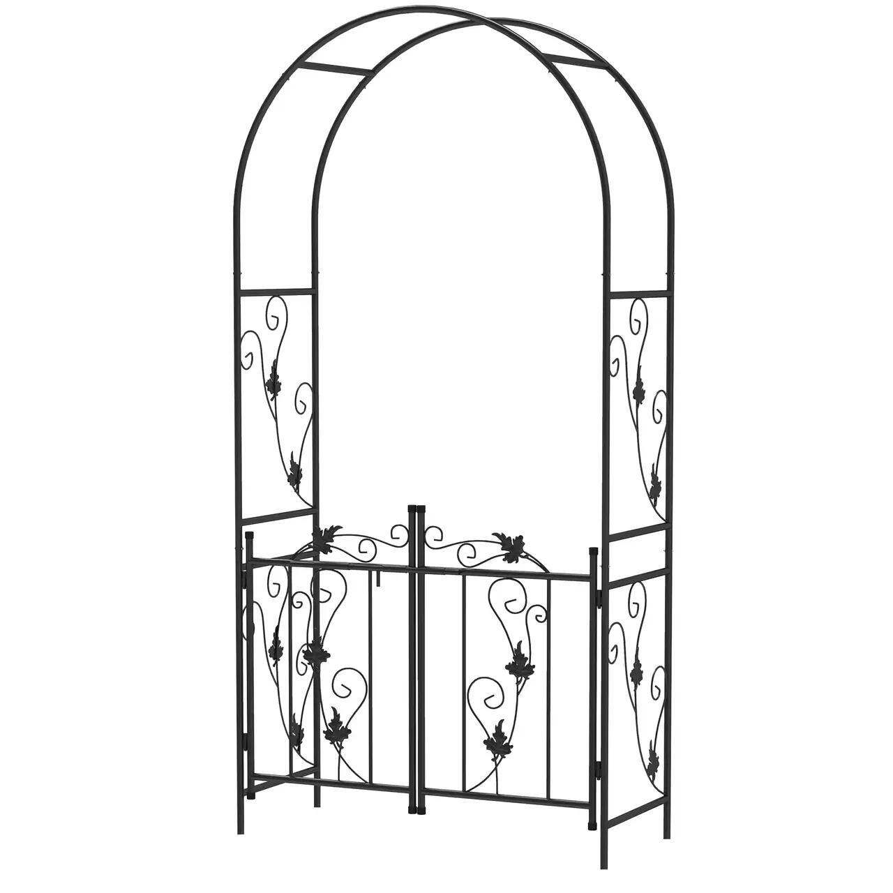 Arcada metalica, pergola pentru gradina, cu portita, 107x45x217 cm