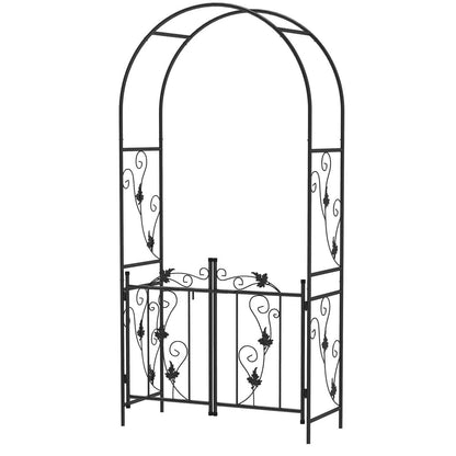Arcada metalica, pergola pentru gradina, cu portita, 107x45x217 cm