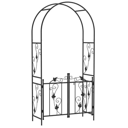 Arcada metalica, pergola pentru gradina, cu portita, 107x45x217 cm