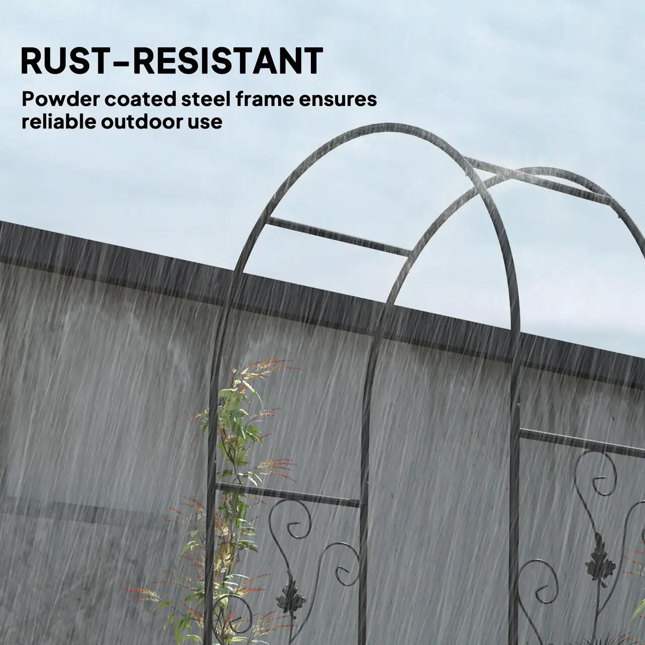Arcada metalica, pergola pentru gradina, cu portita, 107x45x217 cm