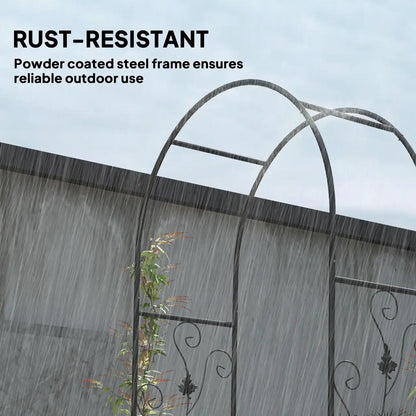 Arcada metalica, pergola pentru gradina, cu portita, 107x45x217 cm
